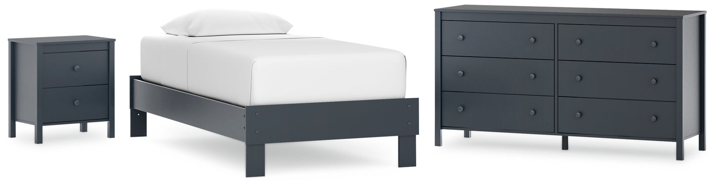 Simmenfort Twin Platform Bed with Dresser and Nightstand