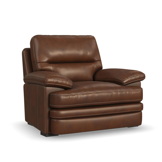 David Pecan Leather Chair