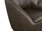 Wade Carob Leather Swivel Chair