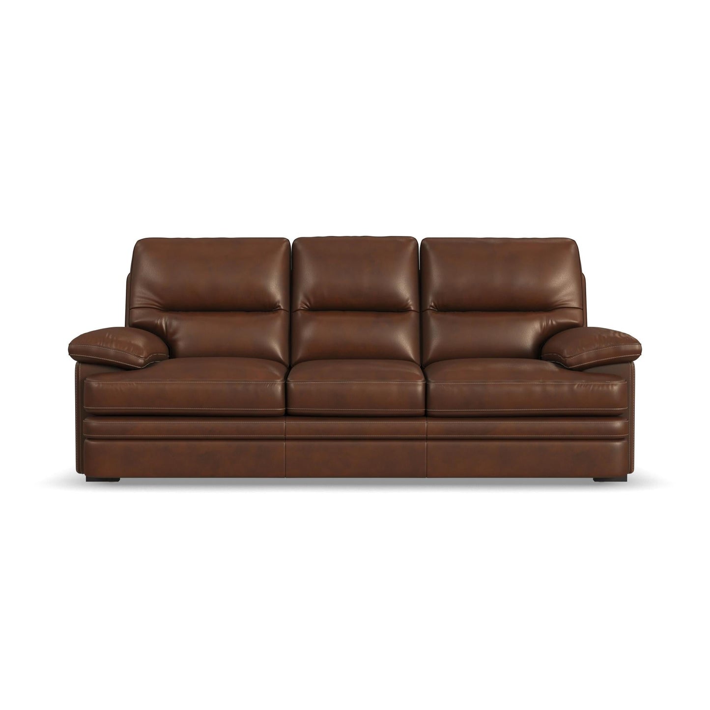 David Pecan Leather Sofa