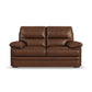 David Pecan Leather Loveseat