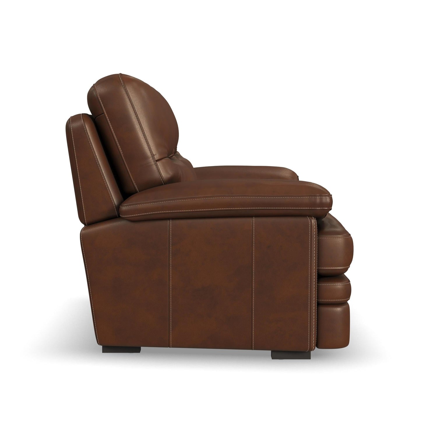 David Pecan Leather Loveseat