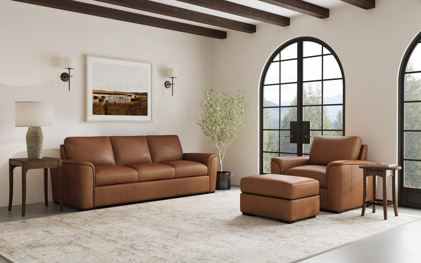 Henry Caramel Leather Sofa