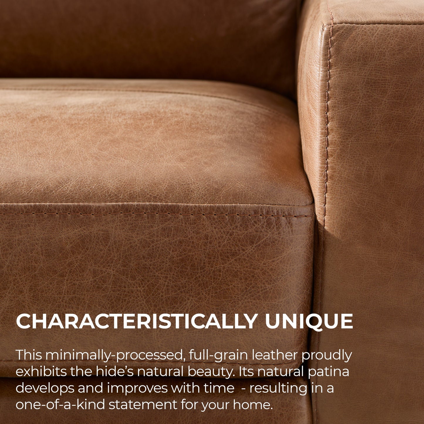 Endurance Chestnut Leather Loveseat