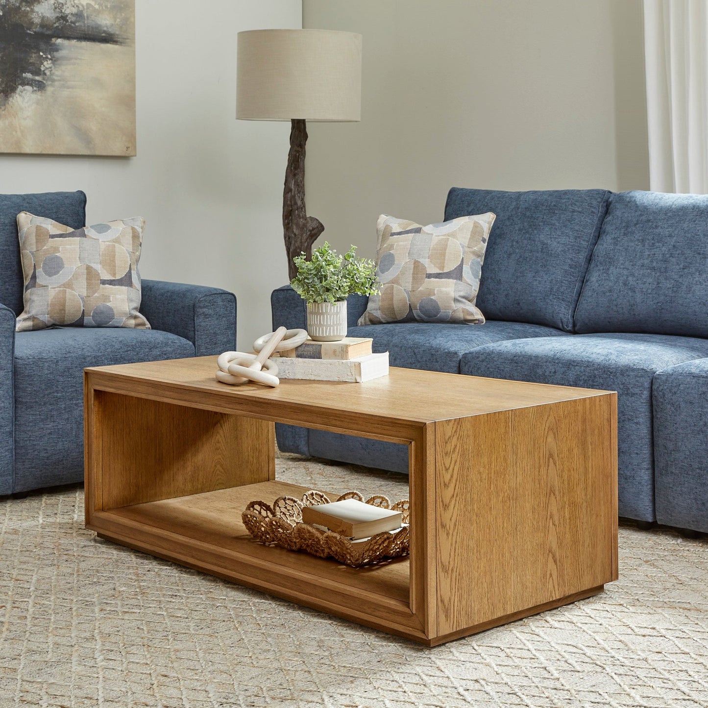 Waterfall Rectangular Coffee Table with Casters