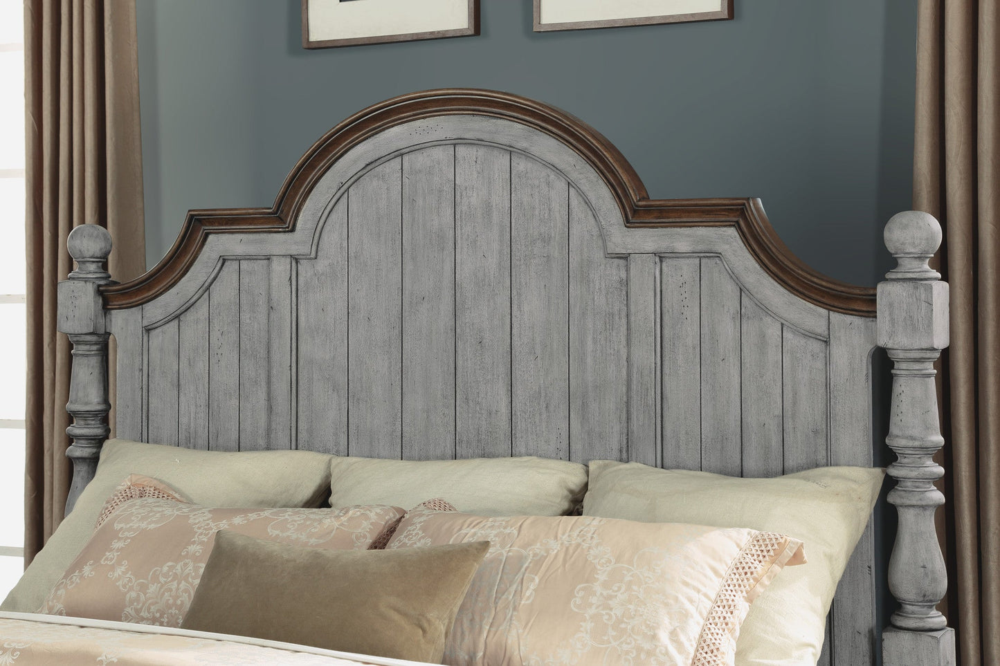 Plymouth Gray King Poster Bed