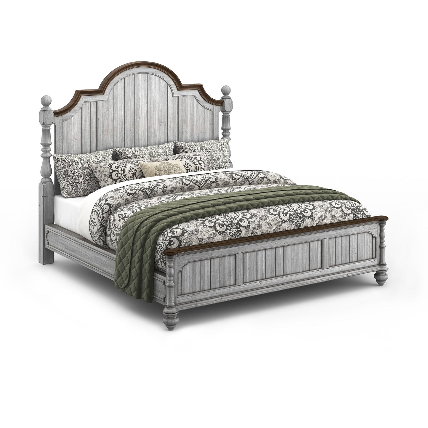 Plymouth Gray King Poster Bed