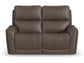 Carter Power Reclining Loveseat with Power Headrests and Lumbar