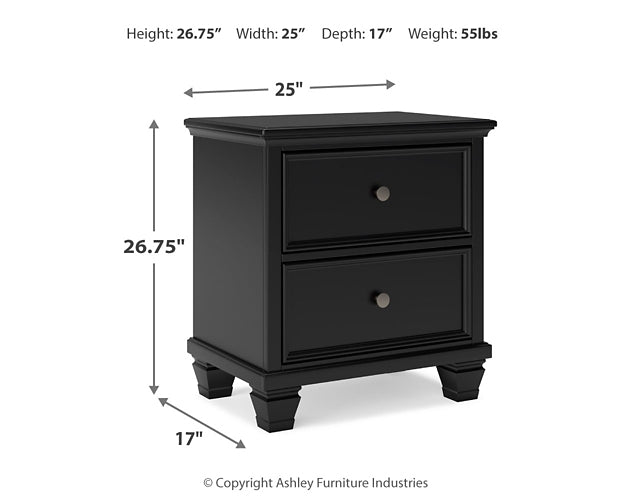 Lanolee Twin Panel Bed with Mirrored Dresser, Chest and 2 Nightstands