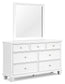 Fortman Twin Panel Bed with Mirrored Dresser, Chest and 2 Nightstands