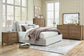 Cabalynn Queen Upholstered Bed with Mirrored Dresser, Chest and 2 Nightstands